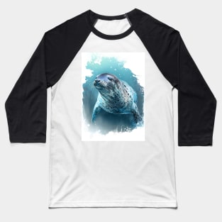 Leopard seal watercolor art Baseball T-Shirt